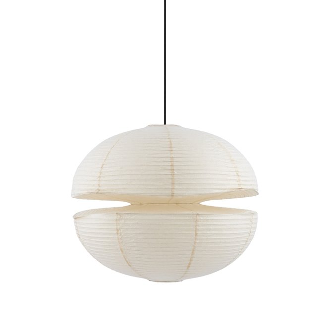 Duża lampa papierowa kula japandi beżowa Mela 80cm